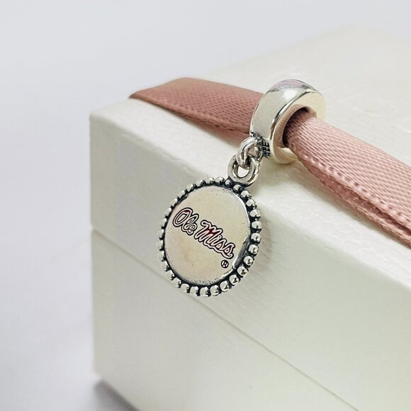 Pandora Ole Miss Dangle Charm, Mississippi Travel Charm ,Pandora, Bracelet Charm - Picture 1 of 4